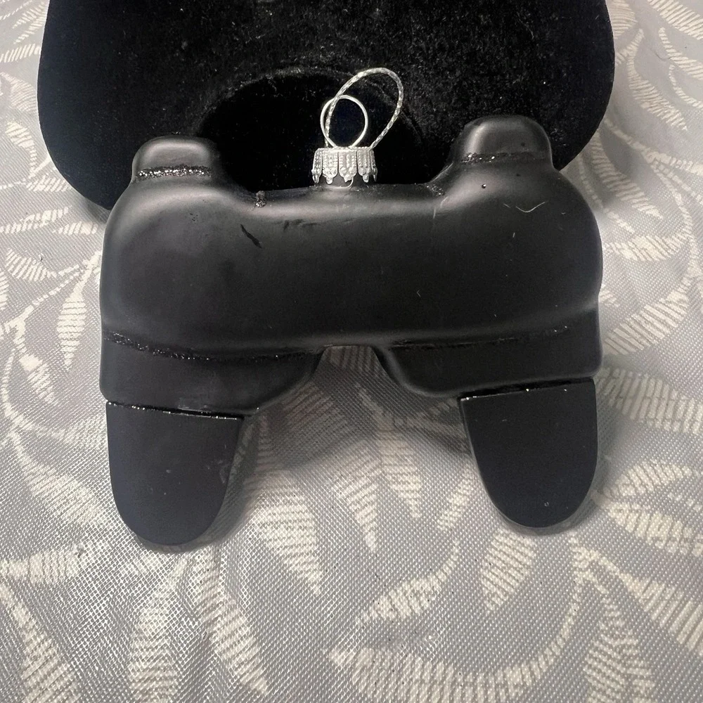 Robert Stanley Blown Glass Christmas Tree Video Game Controller Ornament‎ Black